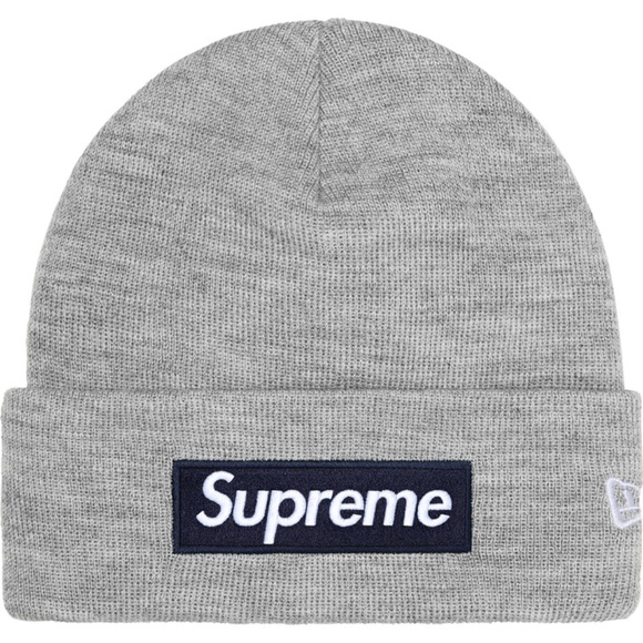 Supreme New Era Box Logo Beanie FW25 Heather Grey 100% Dead Stock - Picture 1 of 3